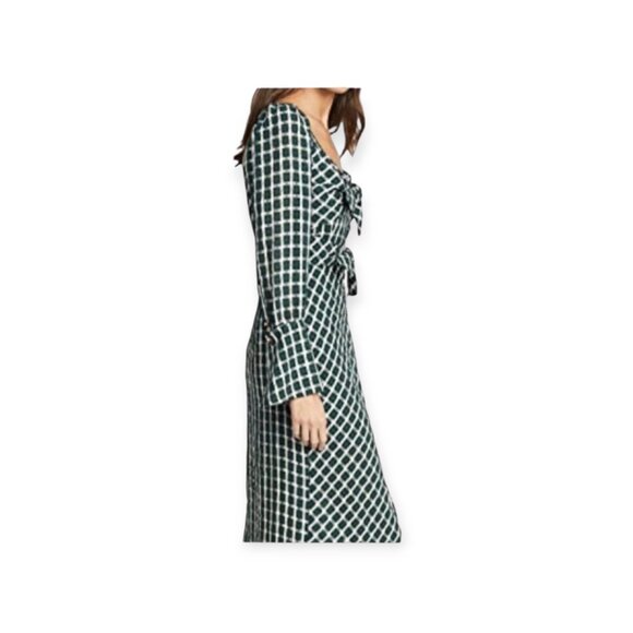 Anthropologie Plaid Midi Dress, Size S, Evergreen & White NWT - Picture 4 of 16